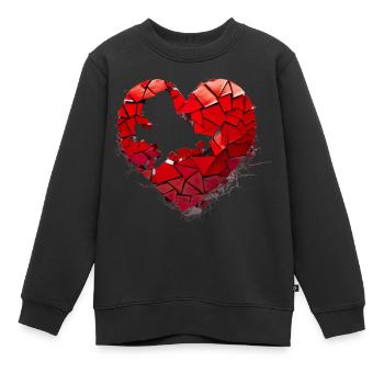 Valentinstag Herz Liebe Liebesbeweis Gefühle - Kinder Premium Organic Sweatshirt - Schwarz - Vorne - AI Model Kid Female (0cm)