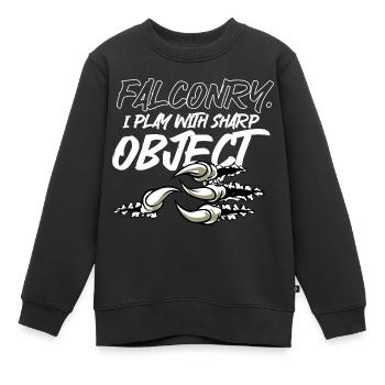 Falknerei Ornithologie Geschenk - Kinder Premium Organic Sweatshirt - Schwarz - Vorne - AI Model Kid Female (0cm)