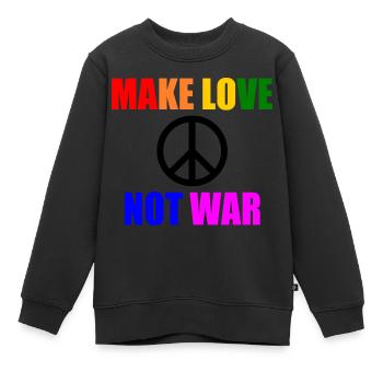 Make love not war - Kinder Premium Organic Sweatshirt - Schwarz - Vorne - AI Model Kid Female (0cm)