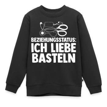 Beziehungsstatus Bastler Bastelunterricht Basteln - Kinder Premium Organic Sweatshirt - Schwarz - Vorne - AI Model Kid Female (0cm)