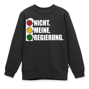 Ampel - Nicht meine Regierung - Spruch - Kinder Premium Organic Sweatshirt - Schwarz - Vorne - AI Model Kid Female (0cm)