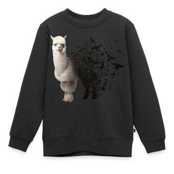 Alpaga - Sweat Premium enfant bio - noir - Devant - AI Model Kid Female (0cm)