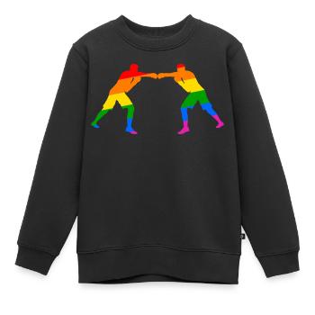 Boxen - Kampfgeist und Vielfalt - Kinder Premium Organic Sweatshirt - Schwarz - Vorne - AI Model Kid Female (0cm)