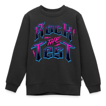 Test Day Rock Der Test Funny Teacher Testing Day - Kinder Premium Organic Sweatshirt - Schwarz - Vorne - AI Model Kid Female (0cm)