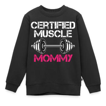 certifié Muscle Mommy Pump Cover - Sweat Premium enfant bio - noir - Devant - AI Model Kid Female (0cm)