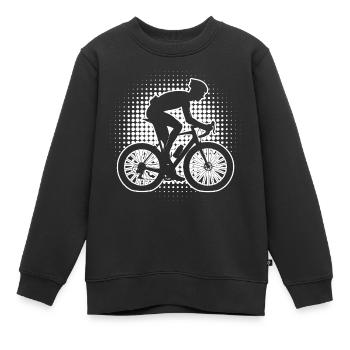Road Cyclist Road Bike Road Bike Road Cycling - Kids Premium Organic Sweatshirt - black - Front - AI Model Kid Female (0cm)