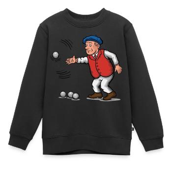 Franzose spielt Petanque für einen Petanque - Kinder Premium Organic Sweatshirt - Schwarz - Vorne - AI Model Kid Female (0cm)
