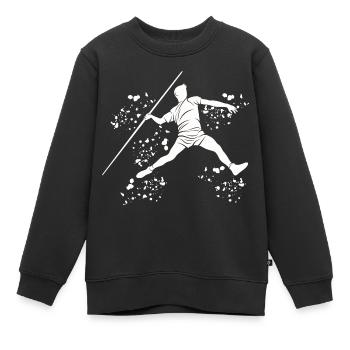 Lancer de javelot Colorsplash Lancer de javelot - Sweat Premium enfant bio - noir - Devant - AI Model Kid Female (0cm)