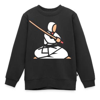 iaido - Sweat Premium enfant bio - noir - Devant - AI Model Kid Female (0cm)