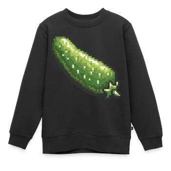 Icône pixel de concombre - Sweat Premium enfant bio - noir - Devant - AI Model Kid Female (0cm)