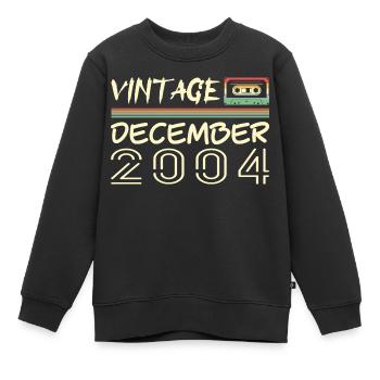 2004 Dezember 2004 Jubiläum Dezember 2004 - Kinder Premium Organic Sweatshirt - Schwarz - Vorne - AI Model Kid Female (0cm)