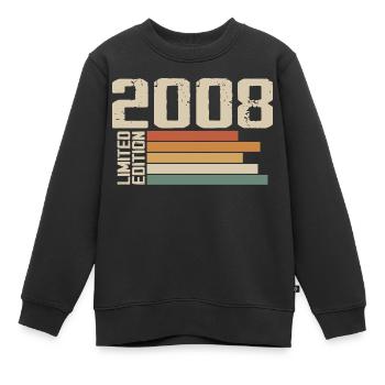 2008 Jahrgang - Retro 2008 Geburtstagsgeschenk 2008 - Kinder Premium Organic Sweatshirt - Schwarz - Vorne - AI Model Kid Female (0cm)