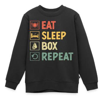 Manger Sleep Box Répéter Boxer Sports Force Athlète - Sweat Premium enfant bio - noir - Devant - AI Model Kid Female (0cm)