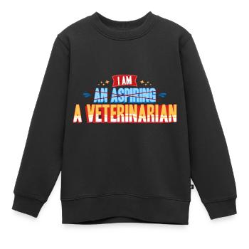 Vétérinaire - Je suis vétérinaire - Sweat Premium enfant bio - noir - Devant - AI Model Kid Female (0cm)