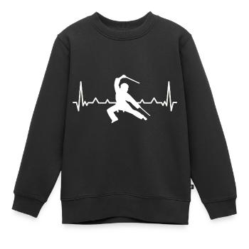 Heartbeat Filipino Kampfsport Kali Sticks - Kinder Premium Organic Sweatshirt - Schwarz - Vorne - AI Model Kid Female (0cm)