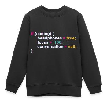 Programmeur humour code blague pour IExperten - Sweat Premium enfant bio - noir - Devant - AI Model Kid Female (0cm)
