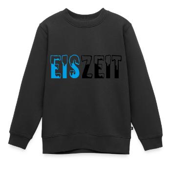 Eiszeit Schriftzug - Kinder Premium Organic Sweatshirt - Schwarz - Vorne - AI Model Kid Female (0cm)