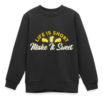 Jus de citron Jus de citron Limonade - Sweat Premium enfant bio - noir - Devant - AI Model Kid Female (0cm)