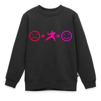 Wushu Martial Arts Hommes Kung Fu Kungfu - Sweat Premium enfant bio - noir - Devant - AI Model Kid Female (0cm)