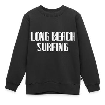 Long Beach Surfing - Kinder Premium Organic Sweatshirt - Schwarz - Vorne - AI Model Kid Female (0cm)