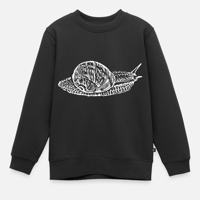 Escargot, escargot de vigne blanc - Sweat Premium enfant bio - noir