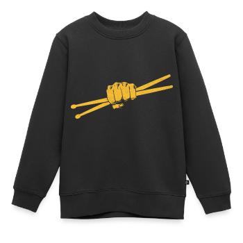 Drumstick Drummer Drum Drumming Drummers - Kinder Premium Organic Sweatshirt - Schwarz - Vorne - AI Model Kid Female (0cm)