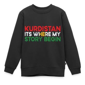 Kurdistan - Kinder Premium Organic Sweatshirt - Schwarz - Vorne - AI Model Kid Female (0cm)