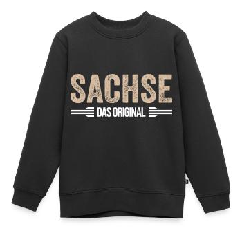 Sachse Das Original Sächsisch Ossi Sachsen Heimat - Kinder Premium Organic Sweatshirt - Schwarz - Vorne - AI Model Kid Female (0cm)