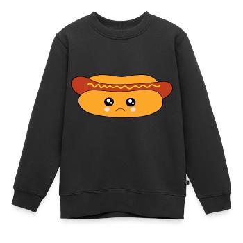 Saucisse à hot-dog - Sweat Premium enfant bio - noir - Devant - AI Model Kid Female (0cm)