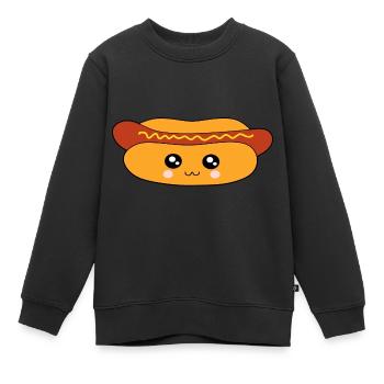 Hot dog Wurst - Kinder Premium Organic Sweatshirt - Schwarz - Vorne - AI Model Kid Female (0cm)