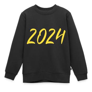 2024 Réveillon du Nouvel An Nouvel An jaune - Sweat Premium enfant bio - noir - Devant - AI Model Kid Female (0cm)