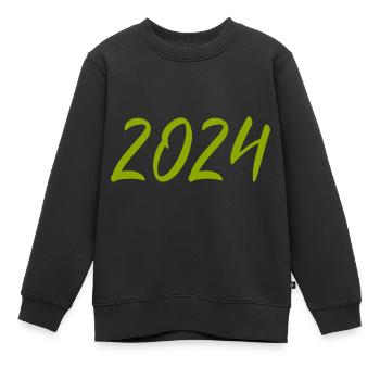 2024 Silvester Neujahr grün - Kinder Premium Organic Sweatshirt - Schwarz - Vorne - AI Model Kid Female (0cm)