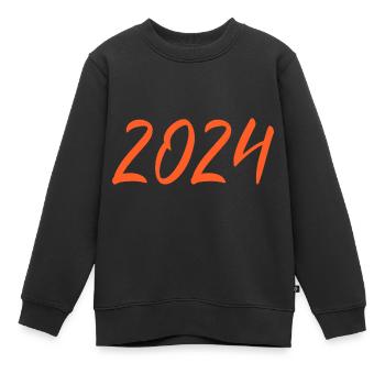 2024 Réveillon du Nouvel An Oranges du Nouvel An - Sweat Premium enfant bio - noir - Devant - AI Model Kid Female (0cm)