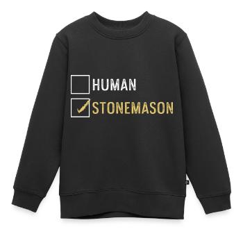 Menschliches stonemason. Tischler Gift - Kinder Premium Organic Sweatshirt - Schwarz - Vorne - AI Model Kid Female (0cm)