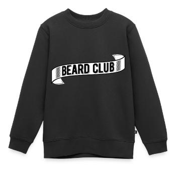 Club de barbe - Sweat Premium enfant bio - noir - Devant - AI Model Kid Female (0cm)