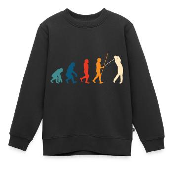 Golf Evolution Golfer Cadeau Clubs de golf - Sweat Premium enfant bio - noir - Devant - AI Model Kid Female (0cm)