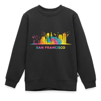 Skyline de San Franciscain San Francisco - Sweat Premium enfant bio - noir - Devant - AI Model Kid Female (0cm)