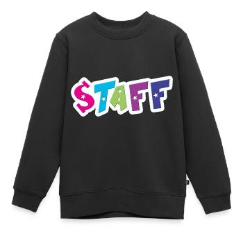 staff - Sweat Premium enfant bio - noir - Devant - AI Model Kid Female (0cm)