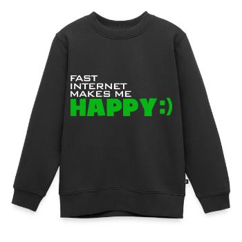 Internet fast-internet makes me happy - Heureux rapide - Sweat Premium enfant bio - noir - Devant - AI Model Kid Female (0cm)
