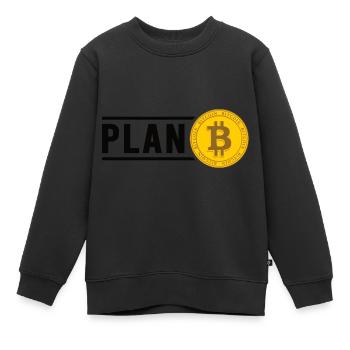 Bitcoin Plan B BTC Satoshi Crypto Hodl Maximaliste - Sweat Premium enfant bio - noir - Devant - AI Model Kid Female (0cm)