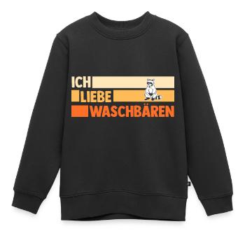 Tiermotiv Waschbär - Kinder Premium Organic Sweatshirt - Schwarz - Vorne - AI Model Kid Female (0cm)