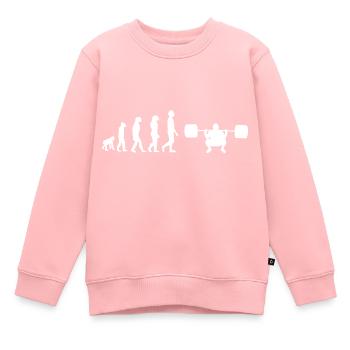 Evolution des Gewichthebens - Kinder Premium Organic Sweatshirt - Rosa - Vorne - AI Model Kid Female (0cm)