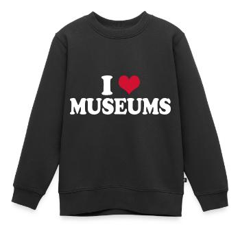 Musée I Love Musées Conservatrice - Sweat Premium enfant bio - noir - Devant - AI Model Kid Female (0cm)