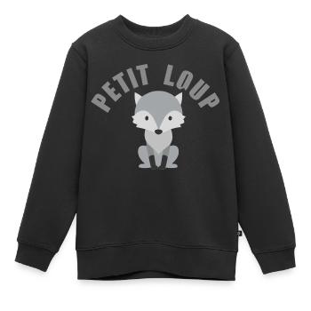 Petit loup - Sweat Premium enfant bio - noir - Devant - AI Model Kid Female (0cm)