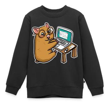 Hamster Geek - Kinder Premium Organic Sweatshirt - Schwarz - Vorne - AI Model Kid Female (0cm)