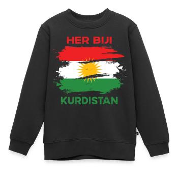 Kurdistan - Kinder Premium Organic Sweatshirt - Schwarz - Vorne - AI Model Kid Female (0cm)