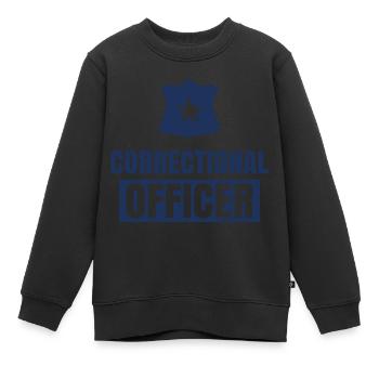 Agent pénitentiaire Prison - Sweat Premium enfant bio - noir - Devant - AI Model Kid Female (0cm)