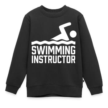 Swimming Instructor Swimming Swimming Coach Swimming Course - Kids Premium Organic Sweatshirt - black - Front - AI Model Kid Female (0cm)