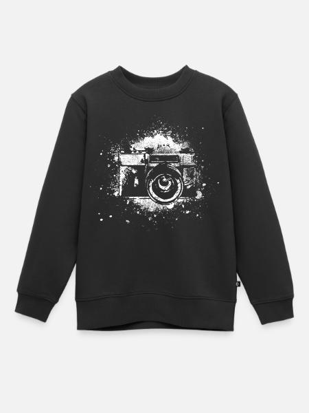 Kamera - Kinder Premium Organic Sweatshirt - Schwarz