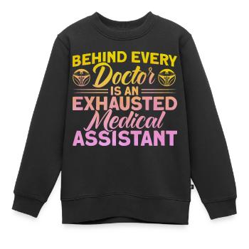 Medical Assistant Assis Medical School - Sweat Premium enfant bio - noir - Devant - AI Model Kid Female (0cm)